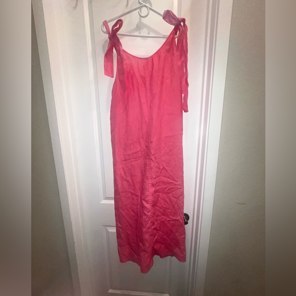 COS Vibrant Pink linen sun Dress - Picture 2 of 5